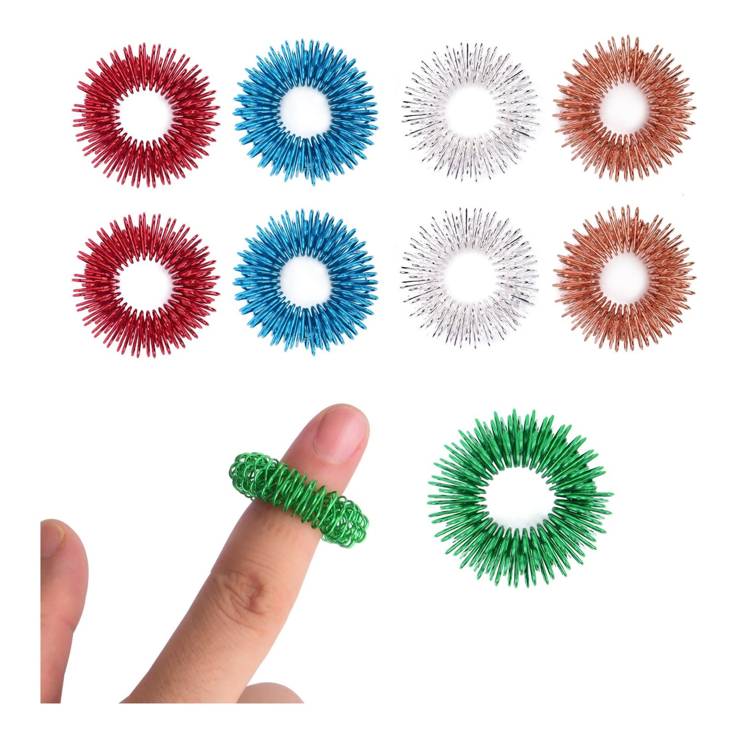 Spiky Acupressure Rings (Pack of 10)