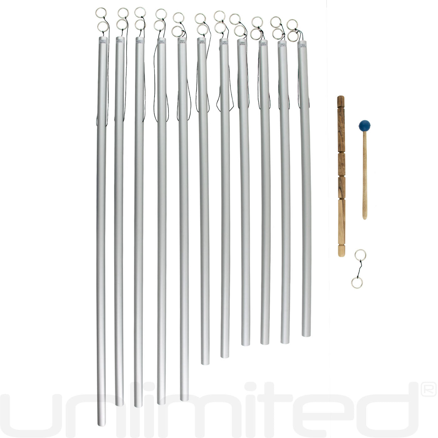 Set of 11 Planetary Tuned Healing Chimes