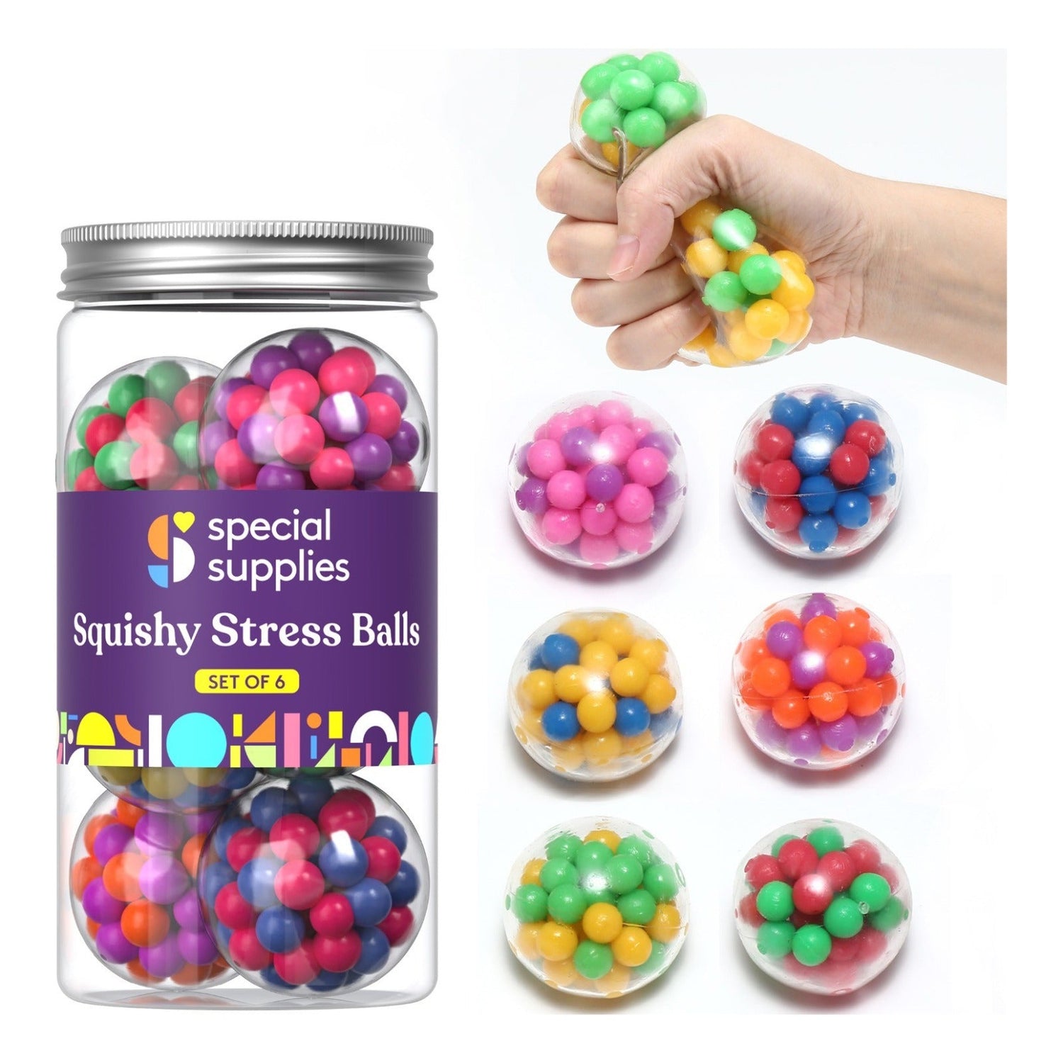 Colorful Stress Ball (6-Pack)
