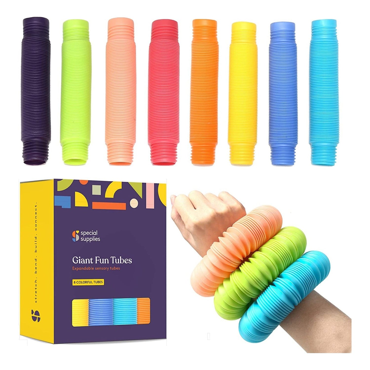 Giant Pop Tubes (Multi-Color): 8 Pack