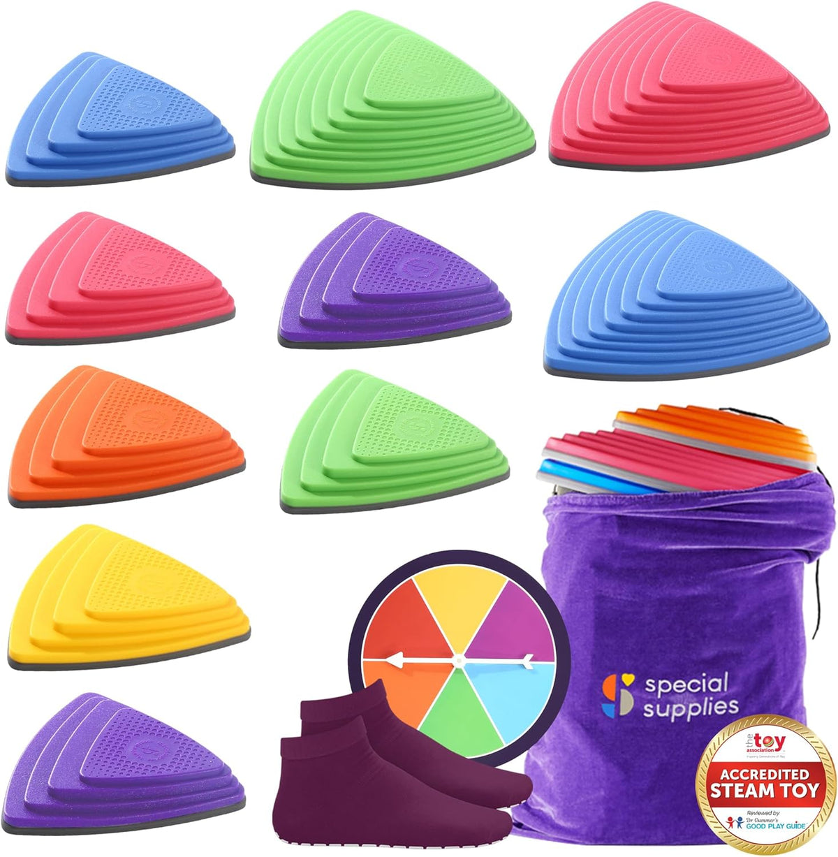 Balance Stepping Stones for Kids, 10-Piece Set by Special Supplies