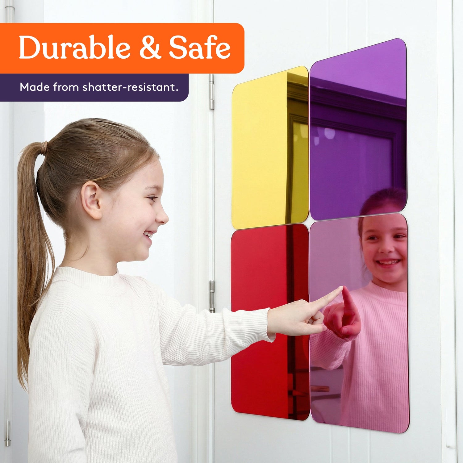 Special Supplies Sensory Wall Mirror - Interactive Acrylic Mirrors for Wall Decoration and Sensory Toys for Kids Classroom or Home -Sensory Room Decor -Visual, Tactile Stimulation - (Pack of 8)