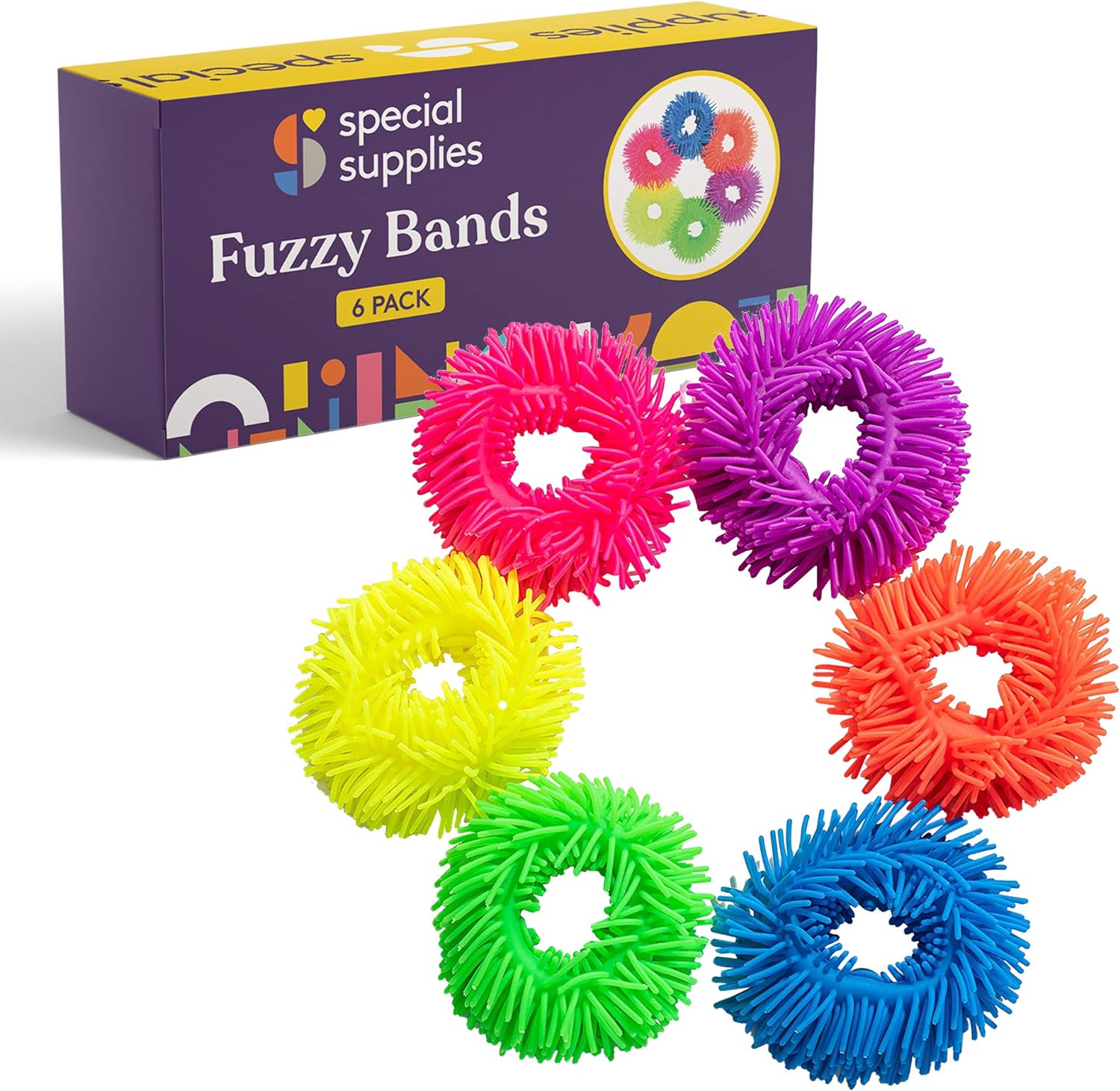 Squishy Fuzzy Band Bracelets (6 Pack)