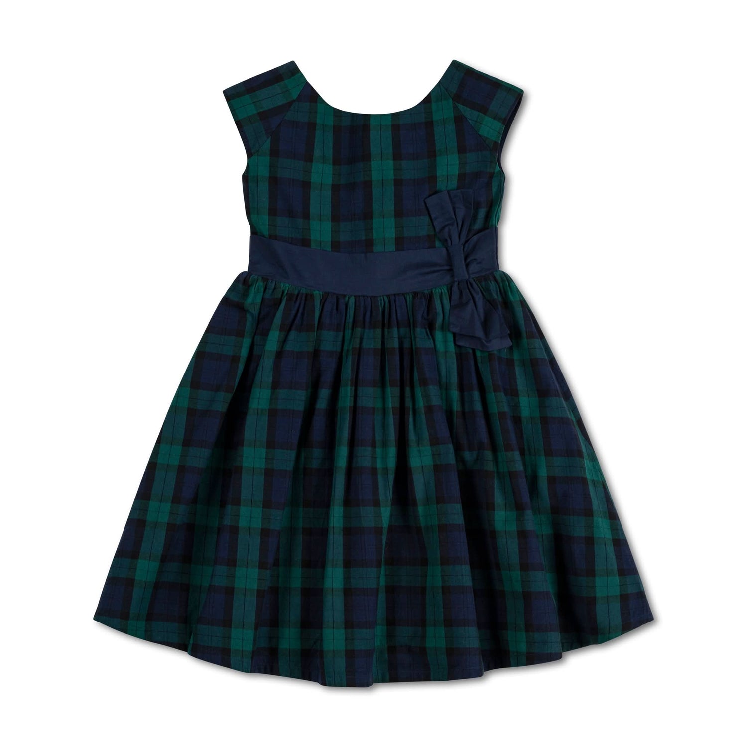 Cap Sleeve Organic Party Dress with Bow Sash