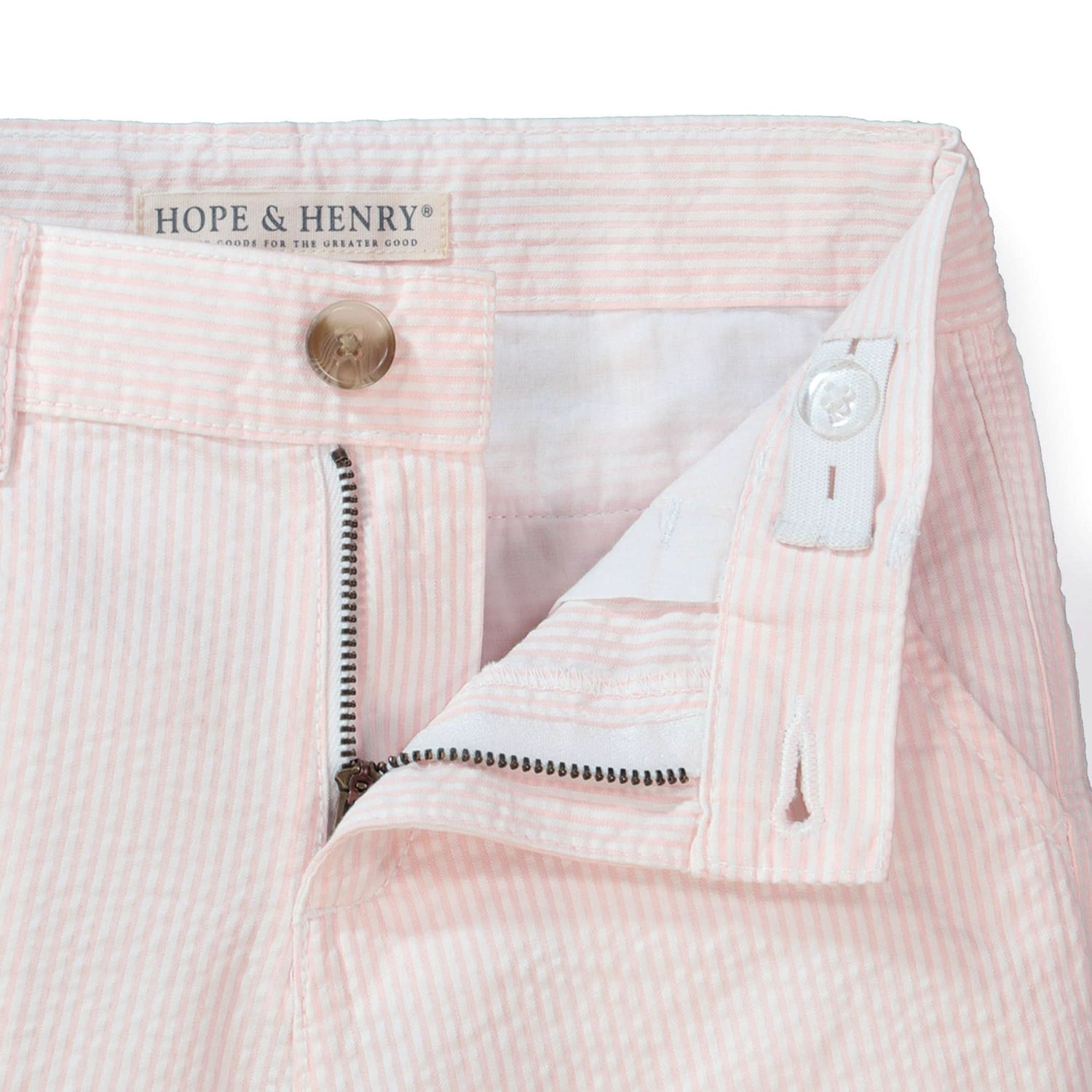 Organic Seersucker Short Classic Pink