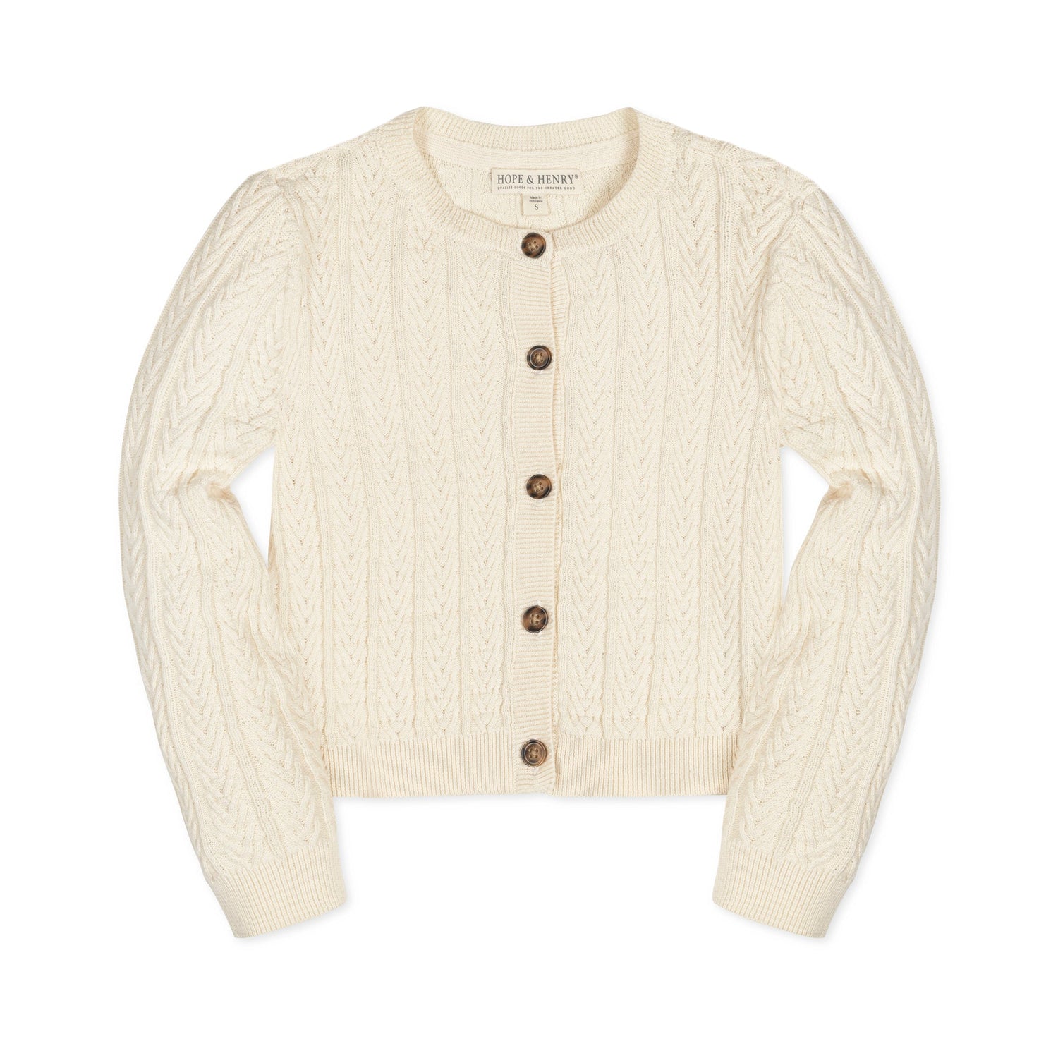 Organic Chevron Cable Cardigan
