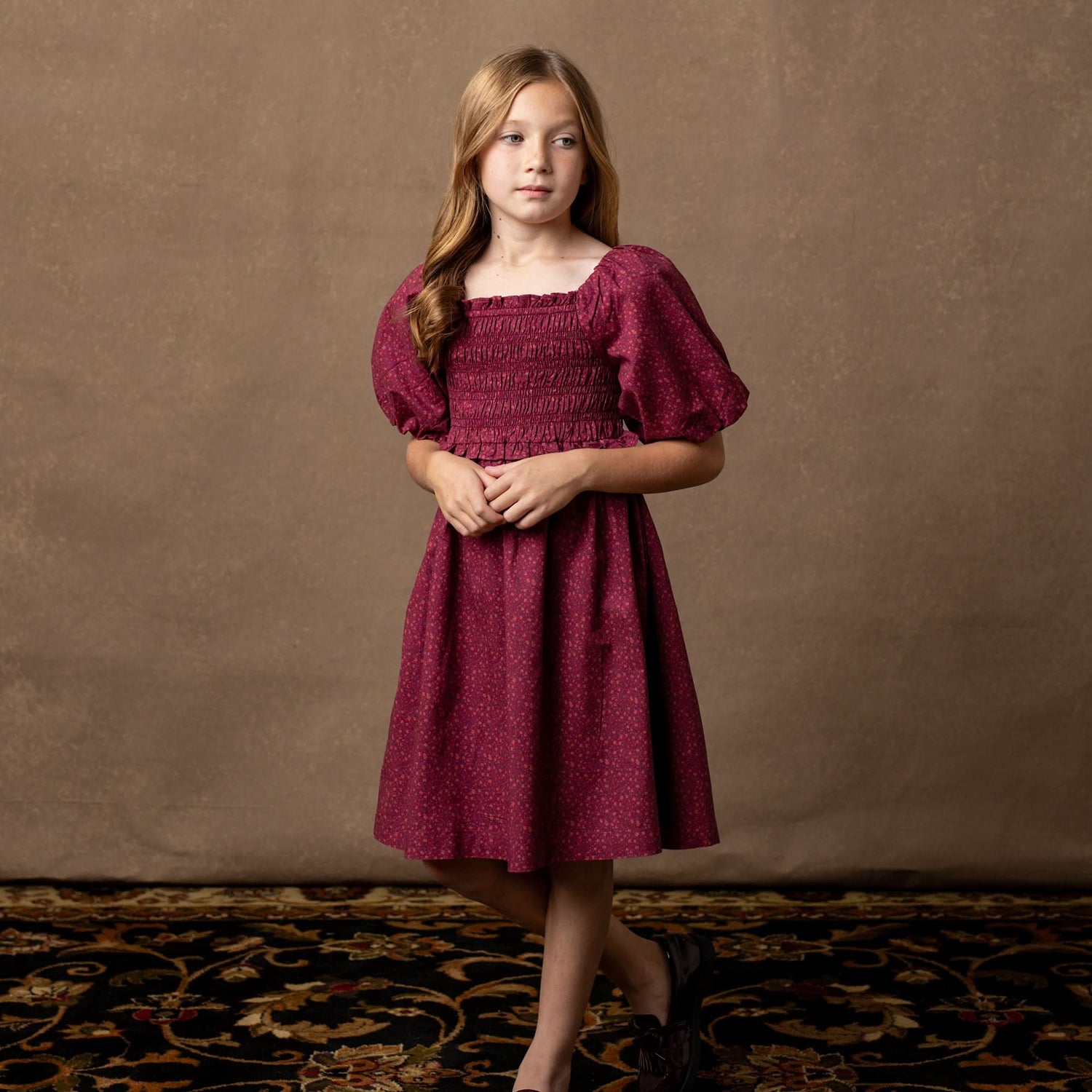 Organic Smocked Bubble Sleeve Dress - Baby