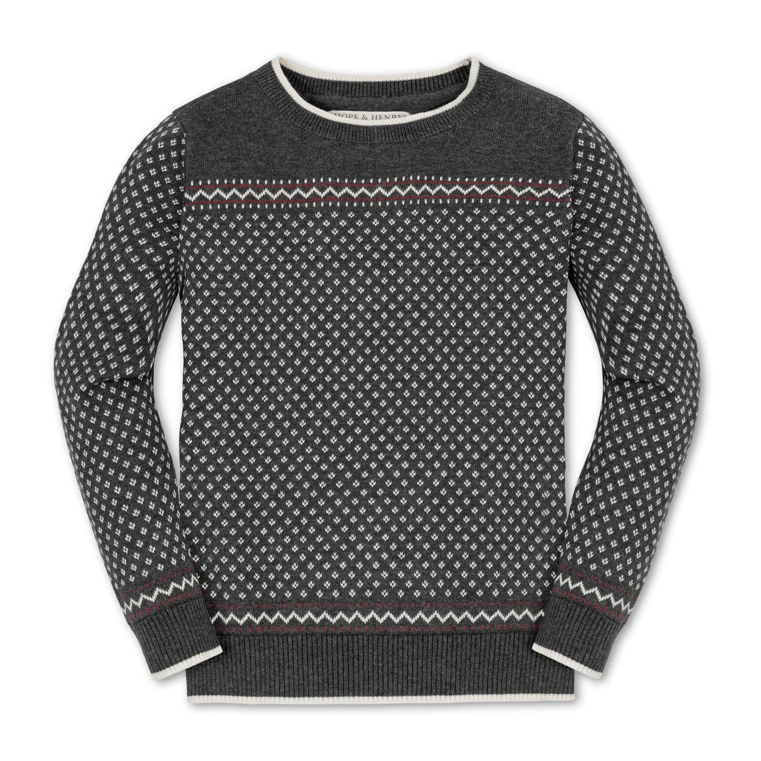 Organic Intarsia Crew Neck Sweater - Baby