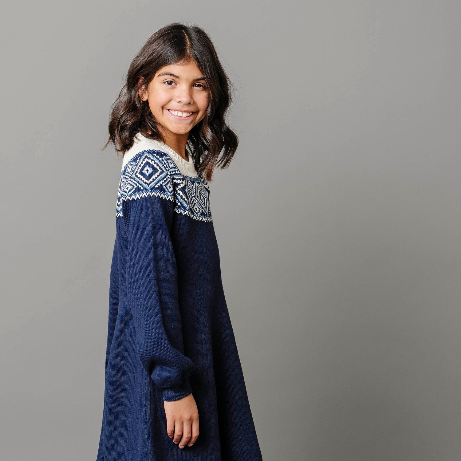 Organic Fair Isle Raglan Sweater Dress - Baby