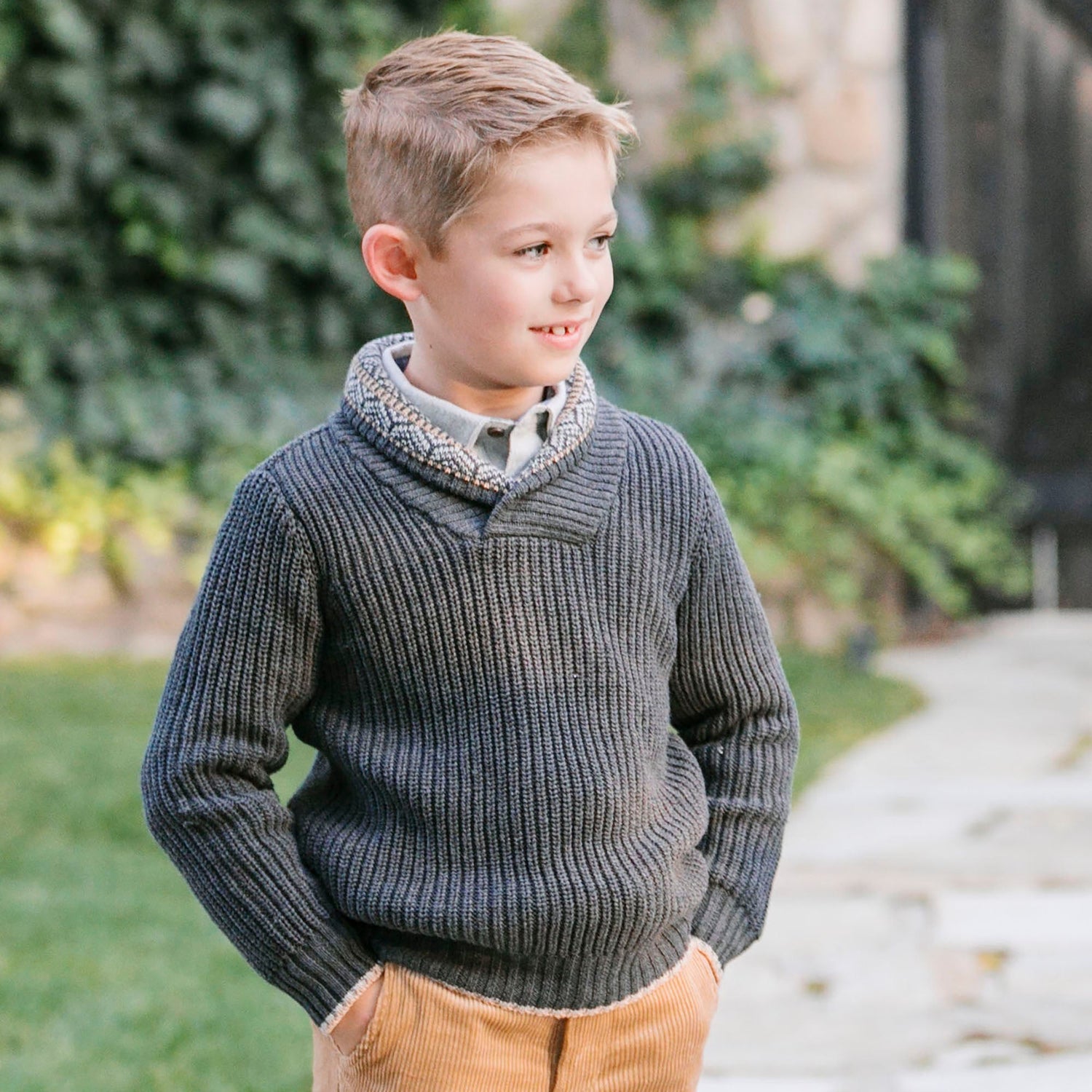 Organic Shawl Collar Sweater