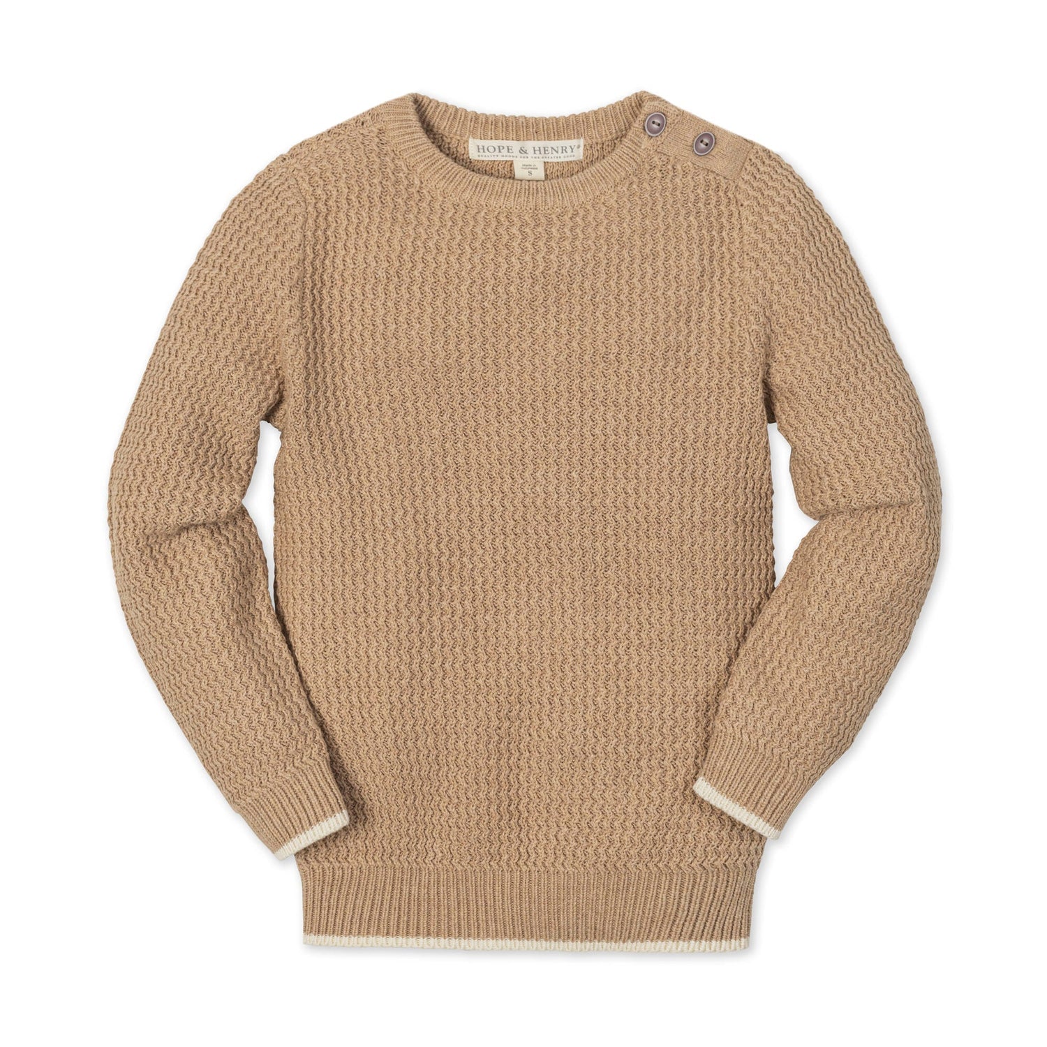 Organic Crewneck Sweater with Buttons