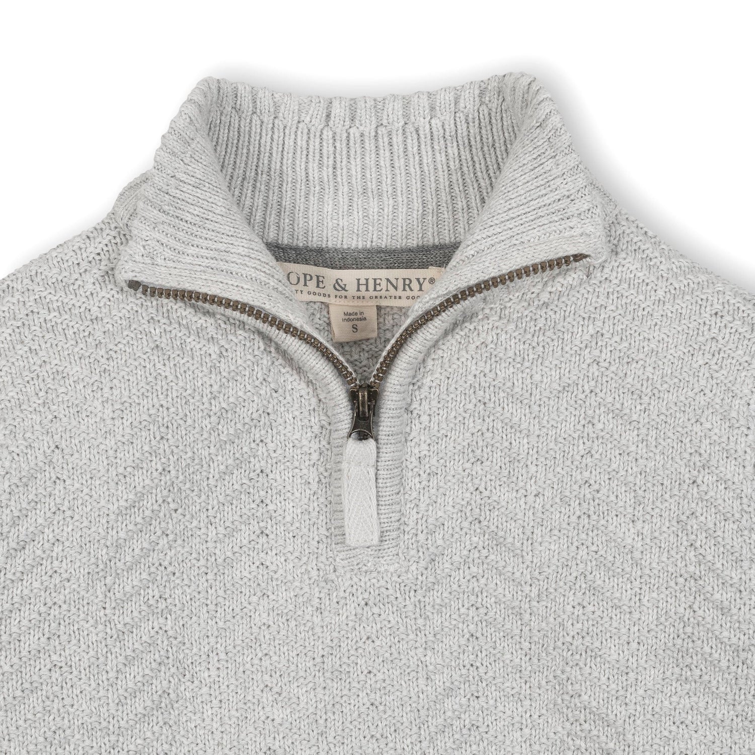 Organic Half Zip Cable Sweater