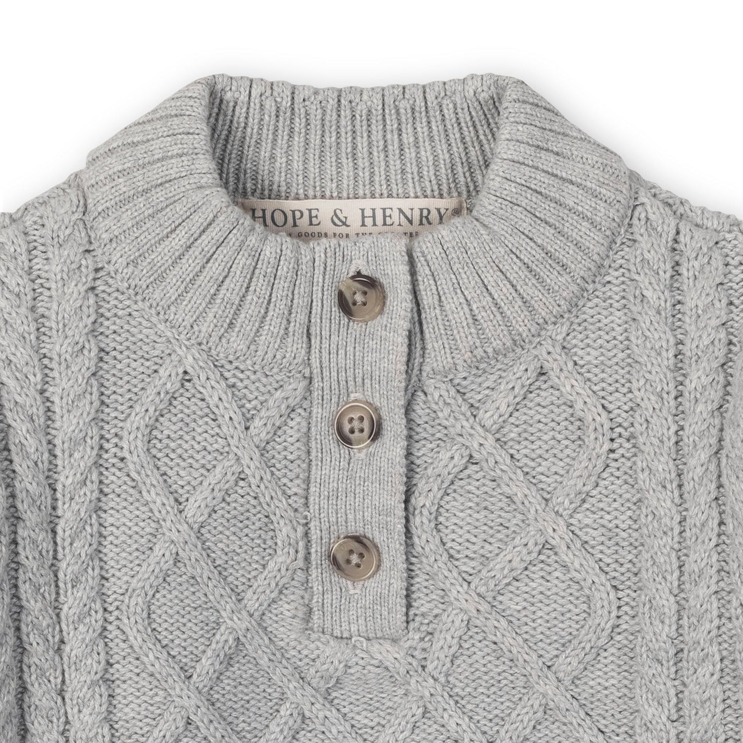 Organic Mock Neck Button Placket Sweater Dress