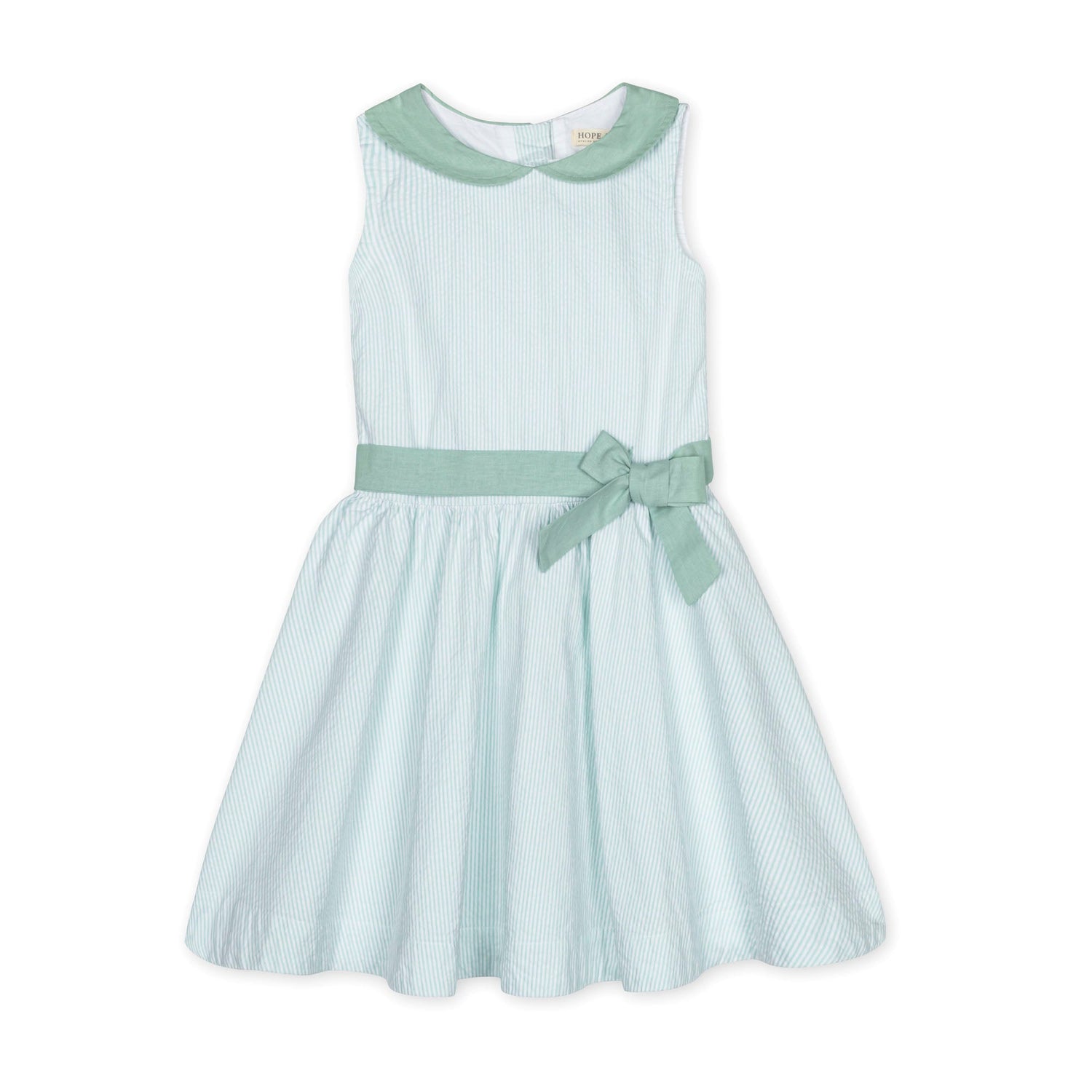 Organic Seersucker Peter Pan Collar Dress
