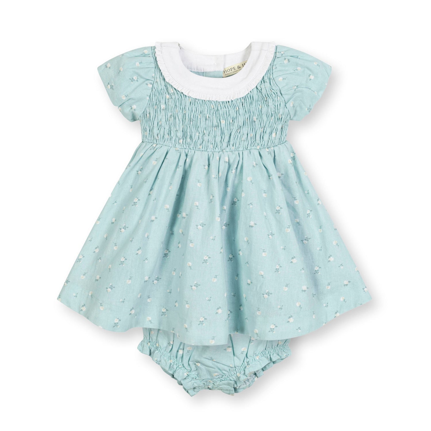 Linen Ruffle Collar Dress