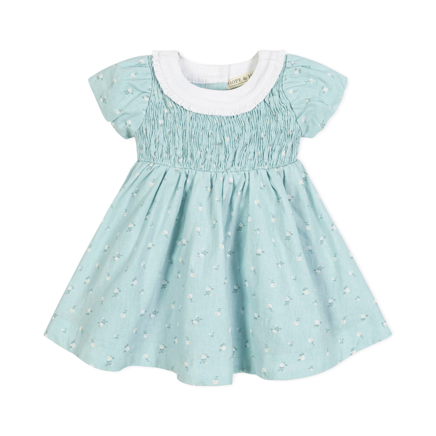 Linen Ruffle Collar Dress