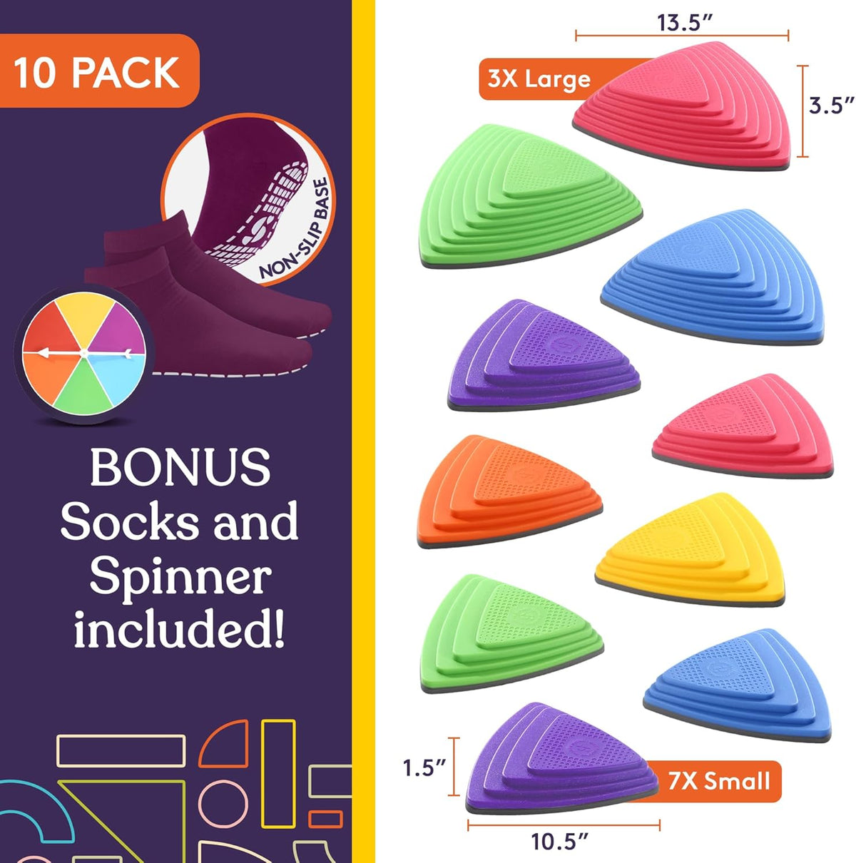 Balance Stepping Stones for Kids, 10-Piece Set by Special Supplies