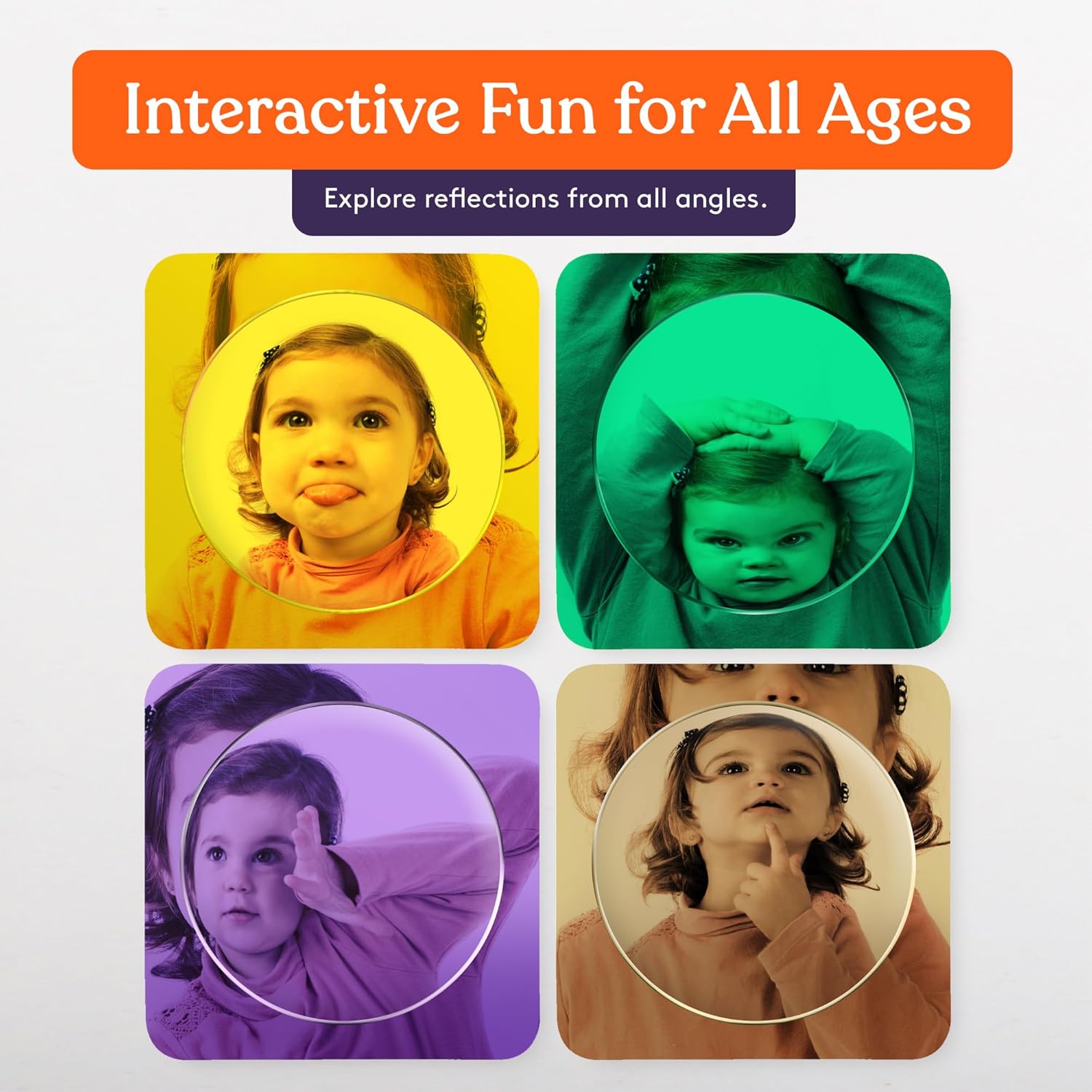 Special Supplies Sensory Bubble Wall Mirror - Multi- Color Interactive Acrylic Mirrors for Wall Decoration and Sensory Toys for Kids Classroom or Home - Room Decor -Visual, Tactile Stimulation - (Pack of 9)