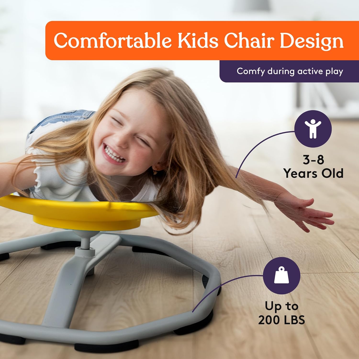 Special Supplies Sensory Spin Chair for Kids - Comfortable - Versatile Floor Chair for Playroom, Bedroom, or Nursery