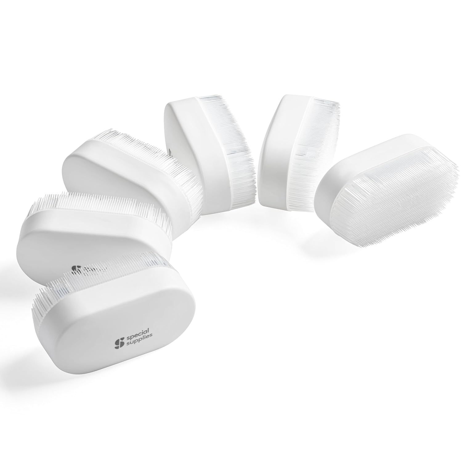 Special Supplies Sensory Brush Therapressure Therapy Brush for Occupational and Sensory Brushing, 6 Pack, White, Stimulating and Calming Tools for Kids and Adults, Soft Flexible Bristles, Latex Free