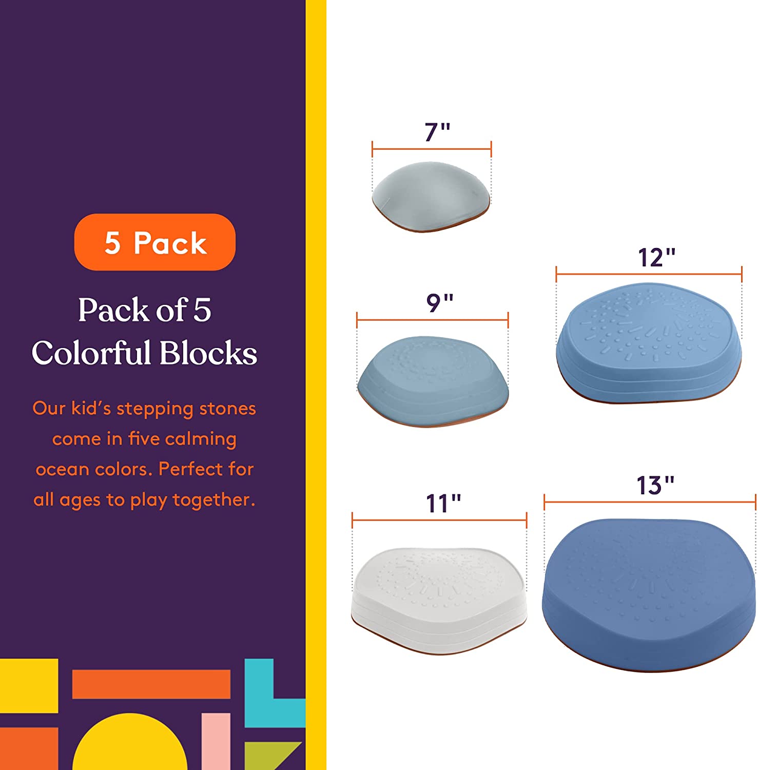 Stepping Stones (Ocean Colors): 5 Piece Set