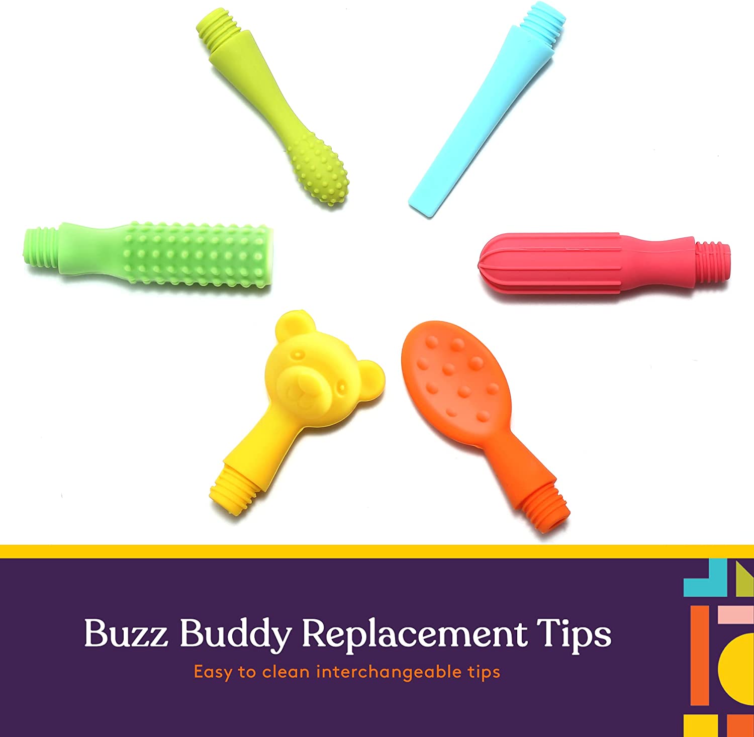 6 Replacement Tips for Buzz Buddy™ , with Travel Zipper Case