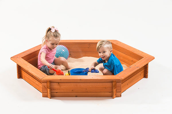 Hexagon Wooden Sandbox with Cover