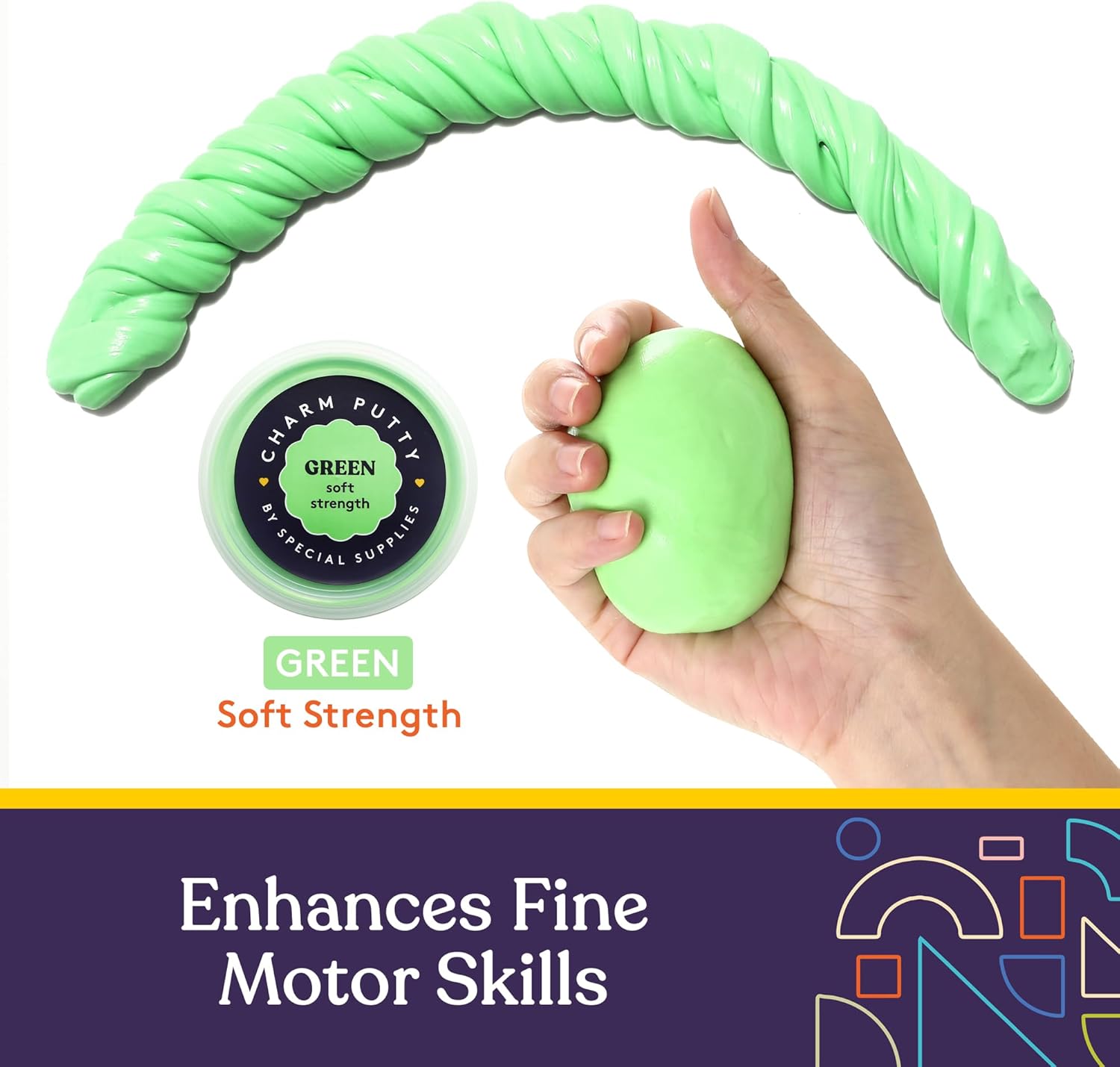 Sensory Therapy Putty for Kids and Adults with 10 Cute Charms - Resistive Hand Exercise Stress Relief Therapy Putty, Five Ounces of Each Putty (Farm Set - Strength: Soft)