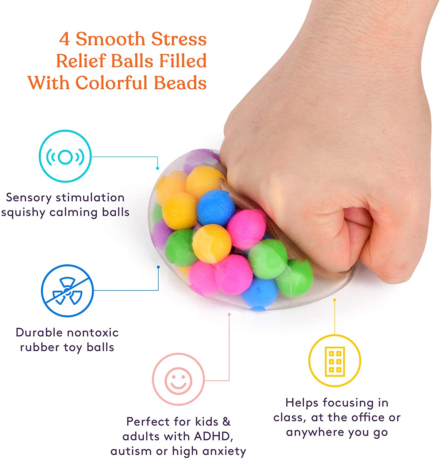 Colorful Stress Ball (4 Pack)