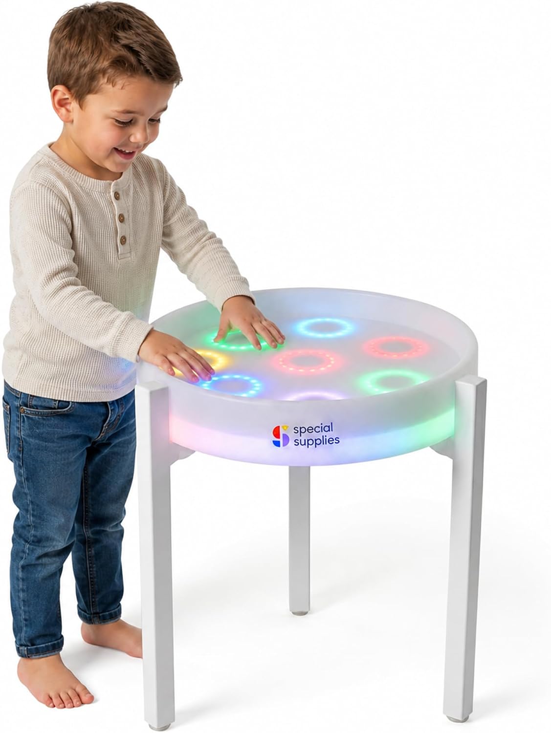 Special Supplies LED Light‑Up Table Set – Color Changing Glow Furniture, Mood Lighting, RGB LED Table for Sensory Play, Home and School