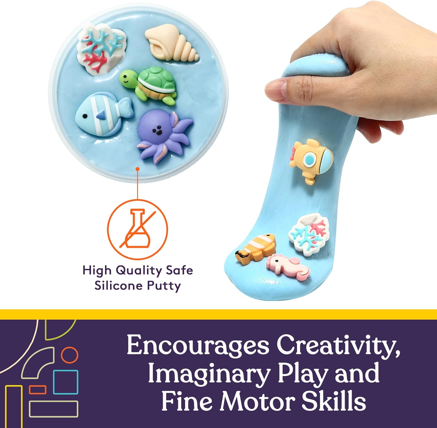 Therapy Putty with 10 Charms – (Sea Set) Soft Strength