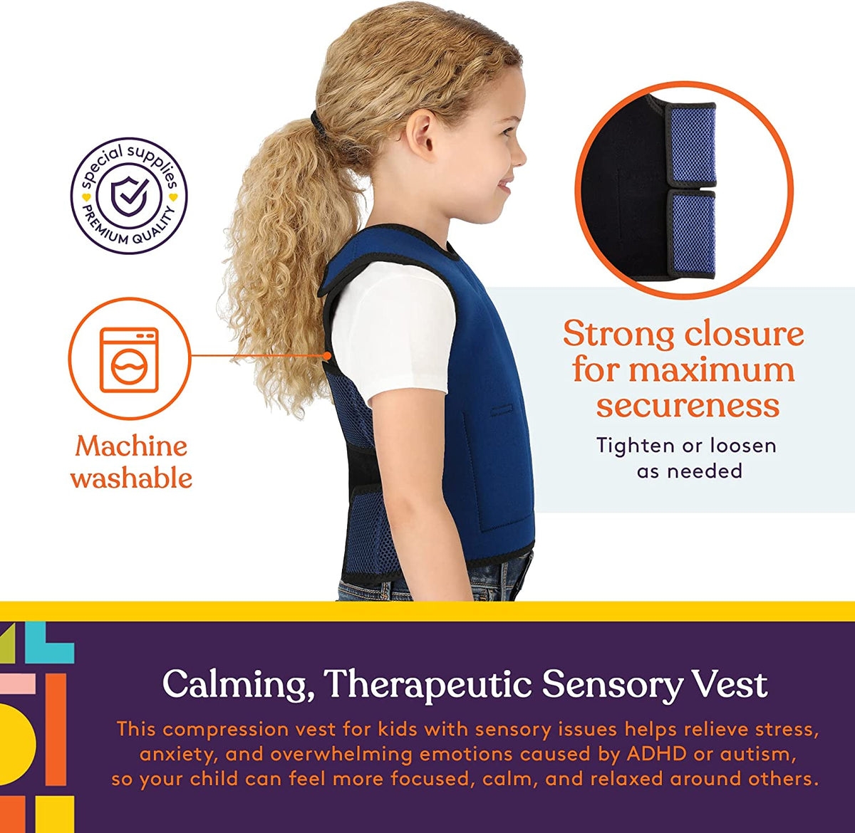 Weighted Sensory Compression Vest for Kids by Special Supplies