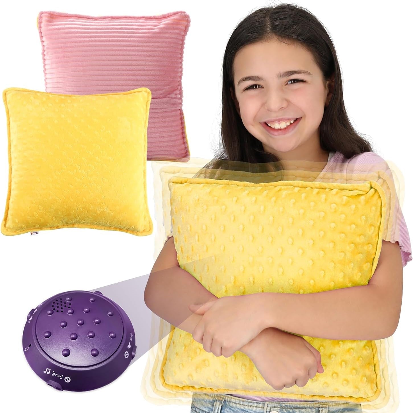 Sensory Vibrating Pillow - Pink & Yellow