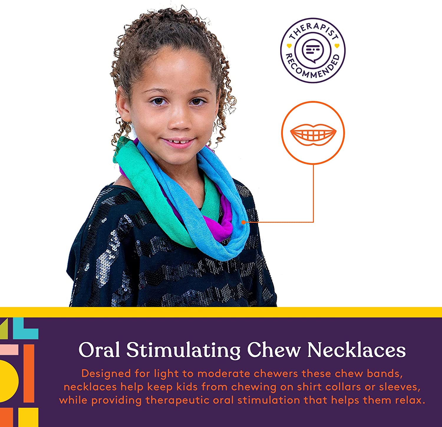 Chew Bands Terry Cloth Necklace Set 6-Pack
