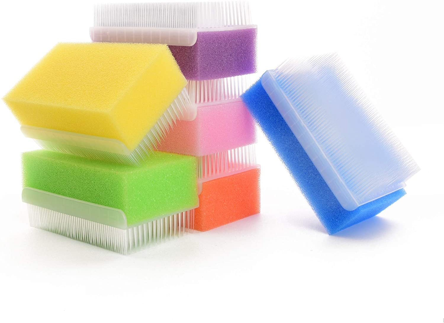 Special Supplies Baby Bath Sponges Soft Foam Sensory Scrubber with Cradle Cap Bristle Brush - Body, Hair, and Scalp Cleaning - Gentle on Infant, Toddler Sensitive Skin - Great Sensory Feel