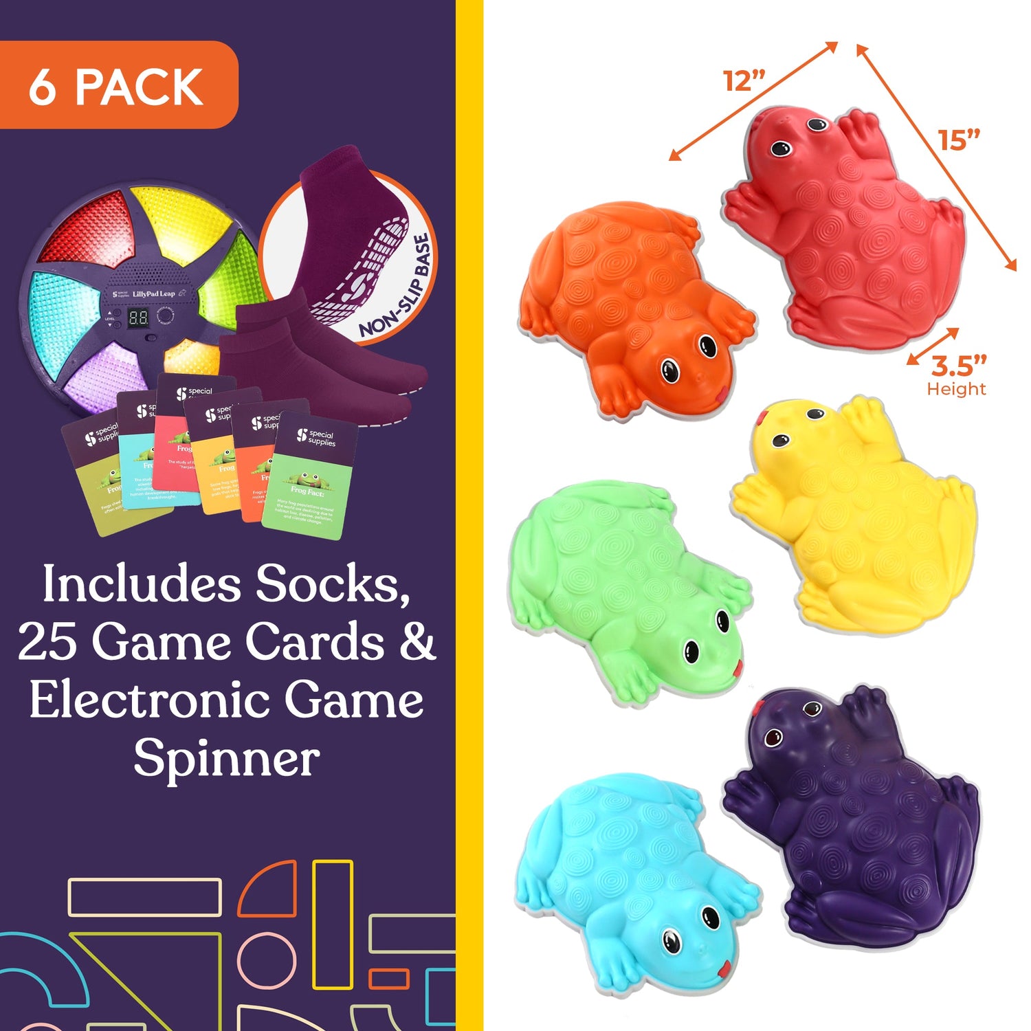 Frog Stepping Stones – Deluxe 6-Piece Set with Bonus Game