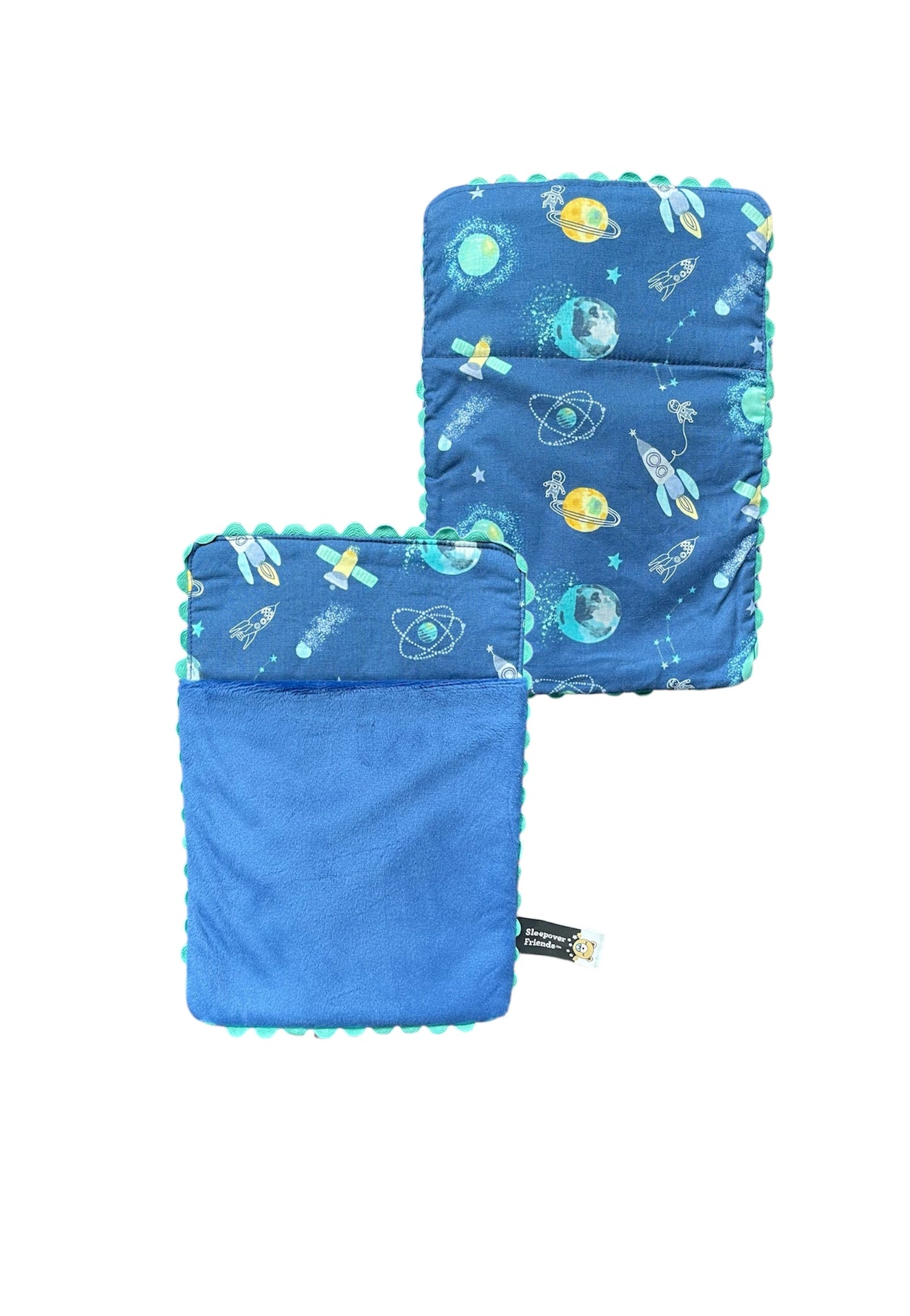 Astronauts in space sleeping bag