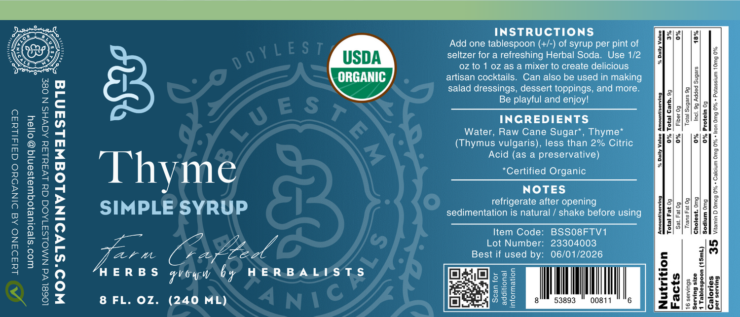 Simple Syrup, Thyme, ORG