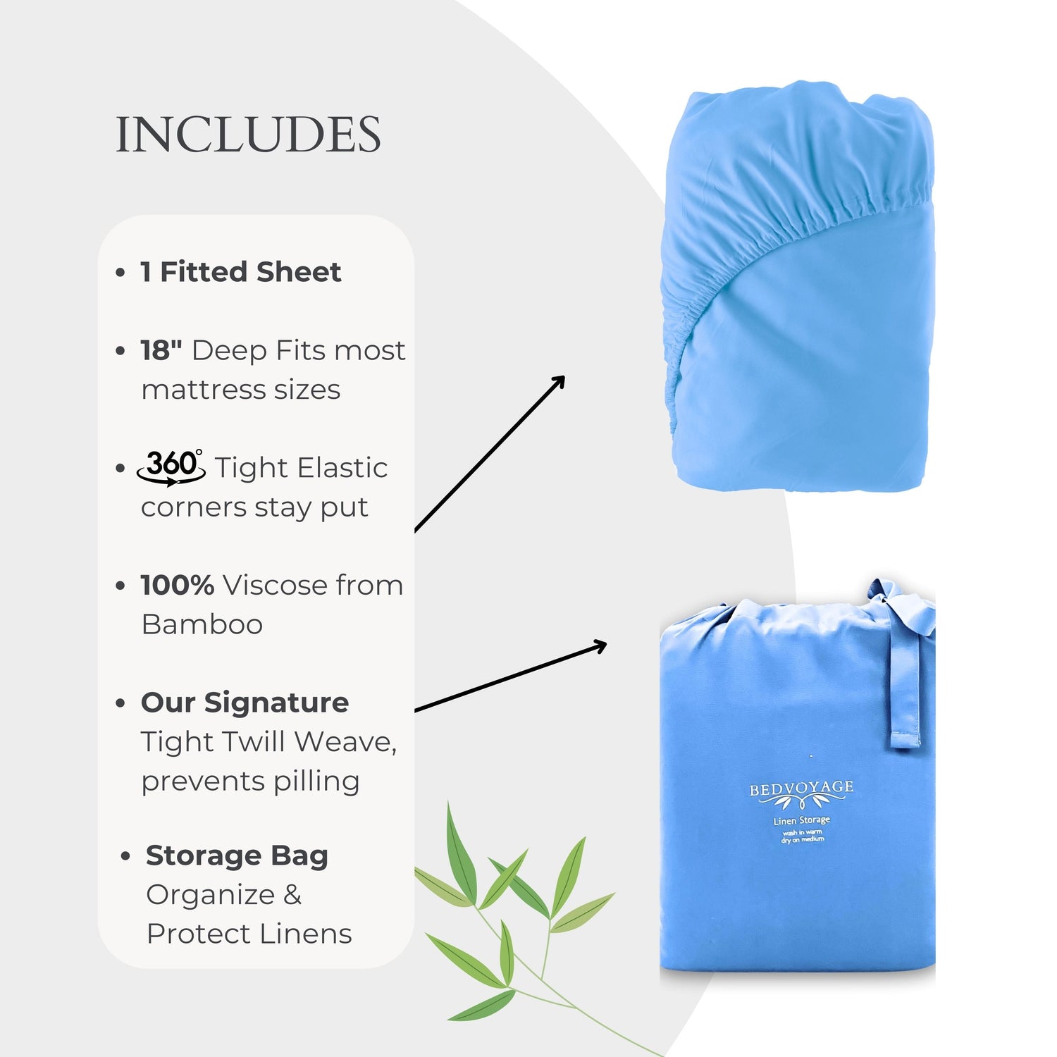 Bamboo Fitted Sheet - Ocean