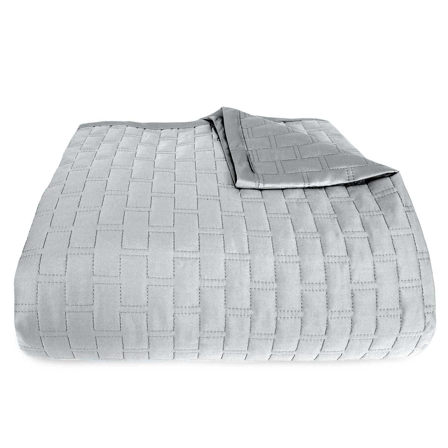 Bamboo Quilted Coverlet- Stone