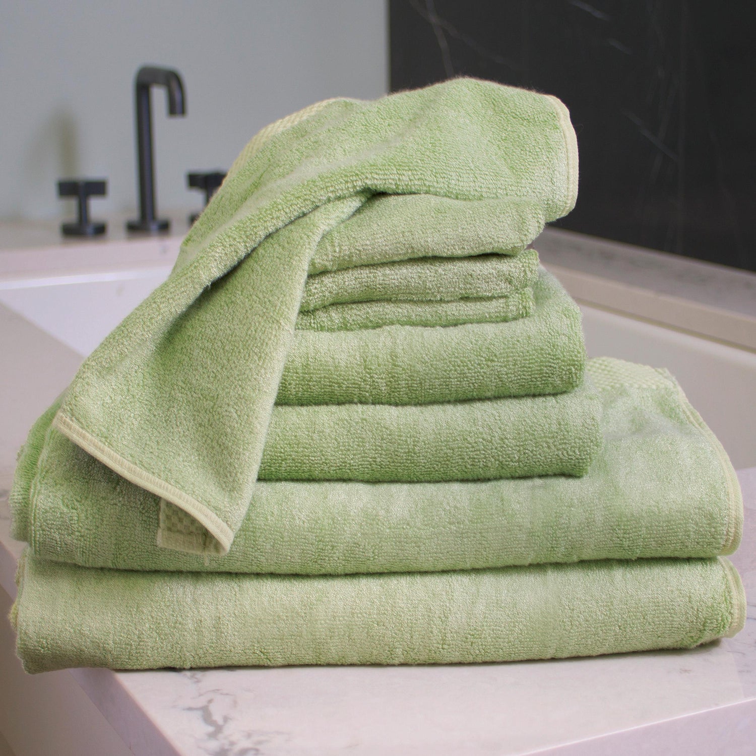 Bamboo 8 Piece Towel Sets - Sage