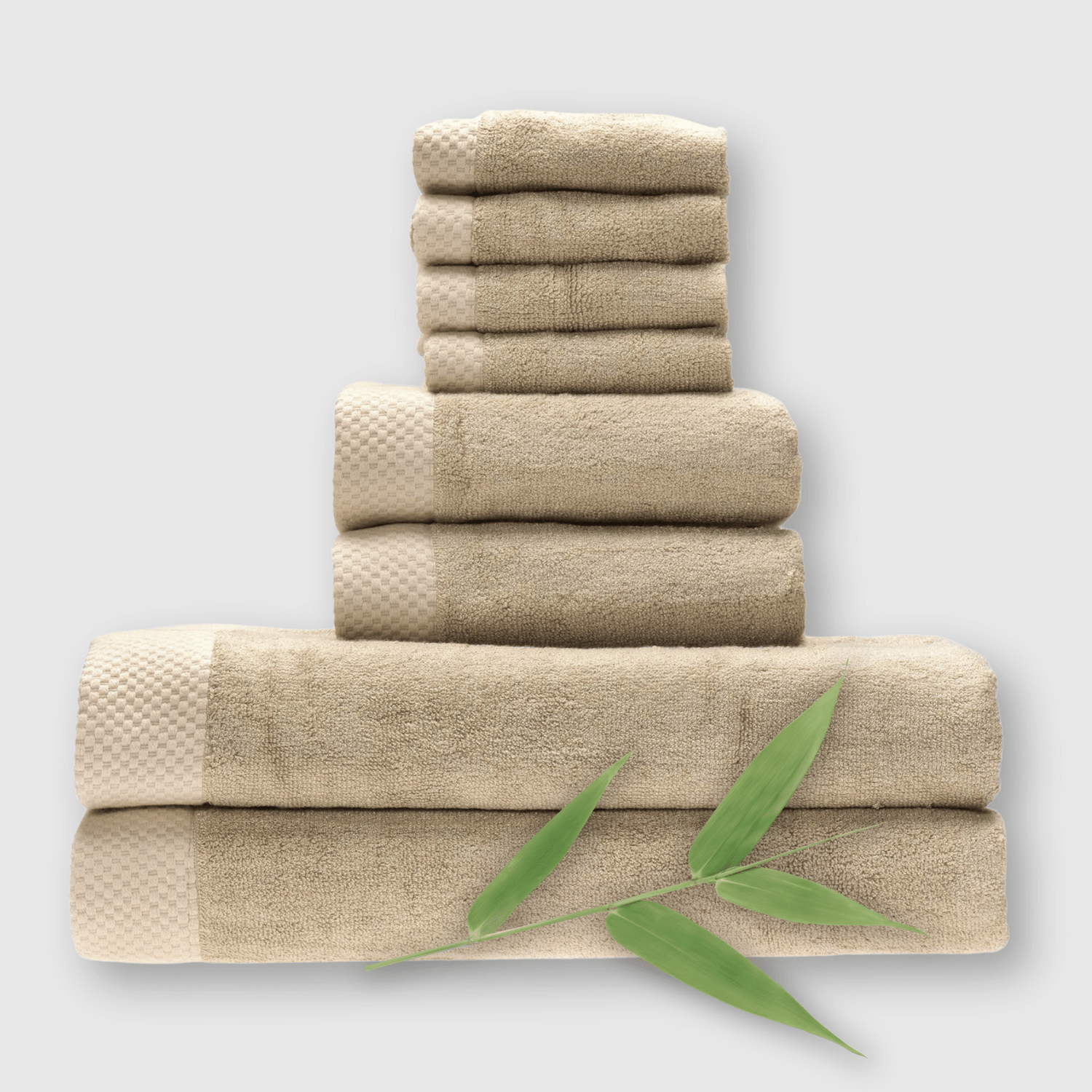 Bamboo 8 Piece Towel Sets - Champagne