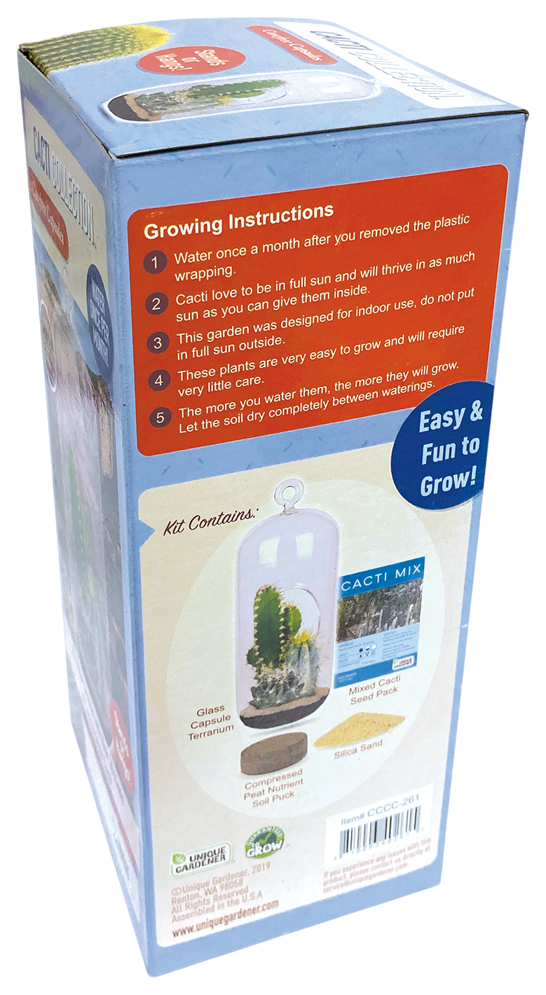 Cacti Collection Glass Terrarium Seed Starting Kit