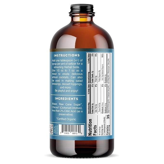 Roasted Chicory Root Simple Syrup - Certified Organic