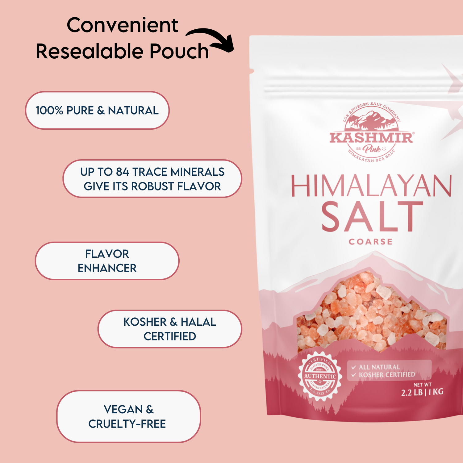 Kashmir Pink® Himalayan Salt Coarse (2.2 lb)
