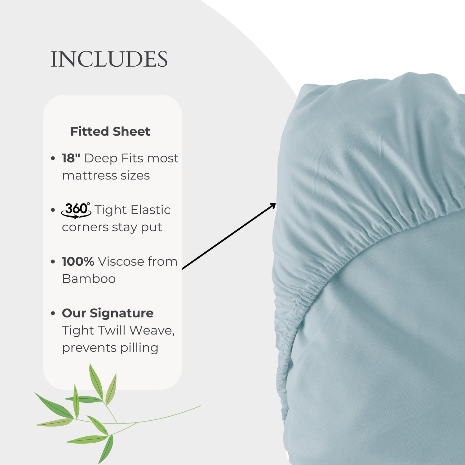 Bamboo Fitted Sheet - Sky - Final Sale/No Returns