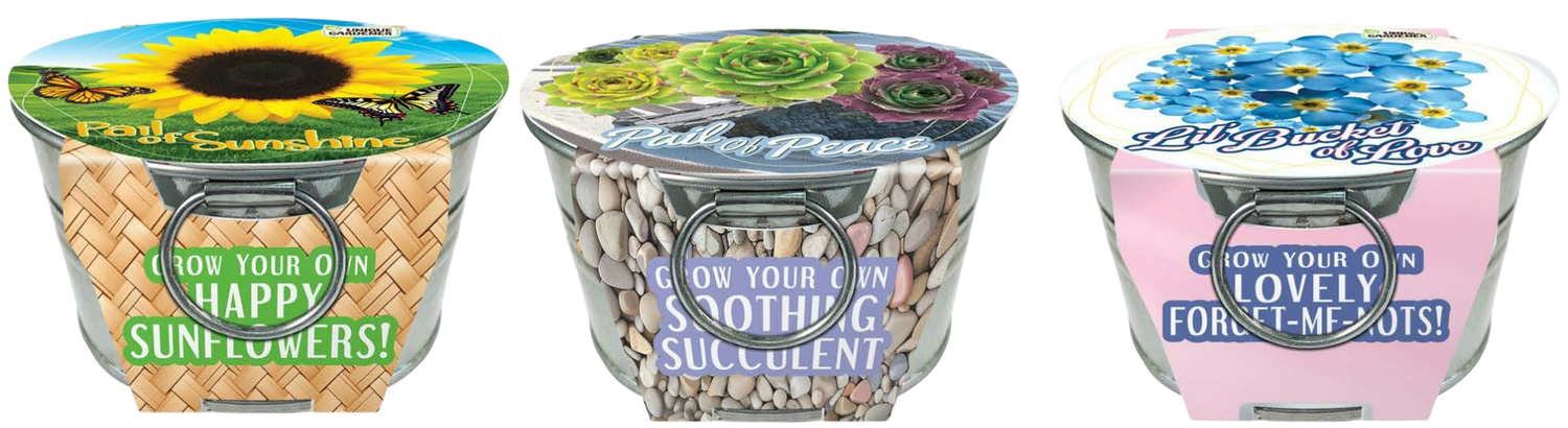 Flowering Tin Garden Variety Pack - 1 Each of 3 Varieties