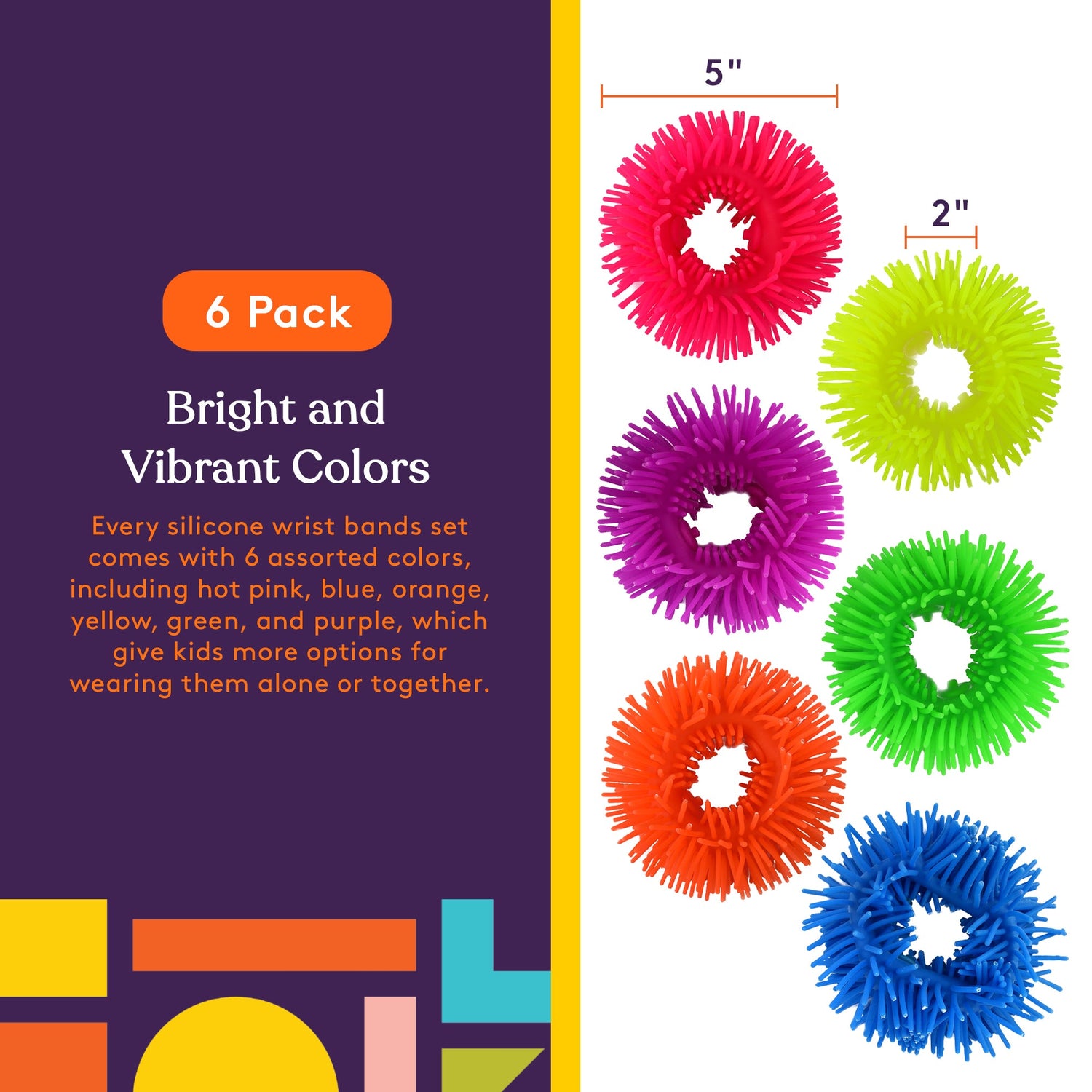 Squishy Fuzzy Band Bracelets (6 Pack)