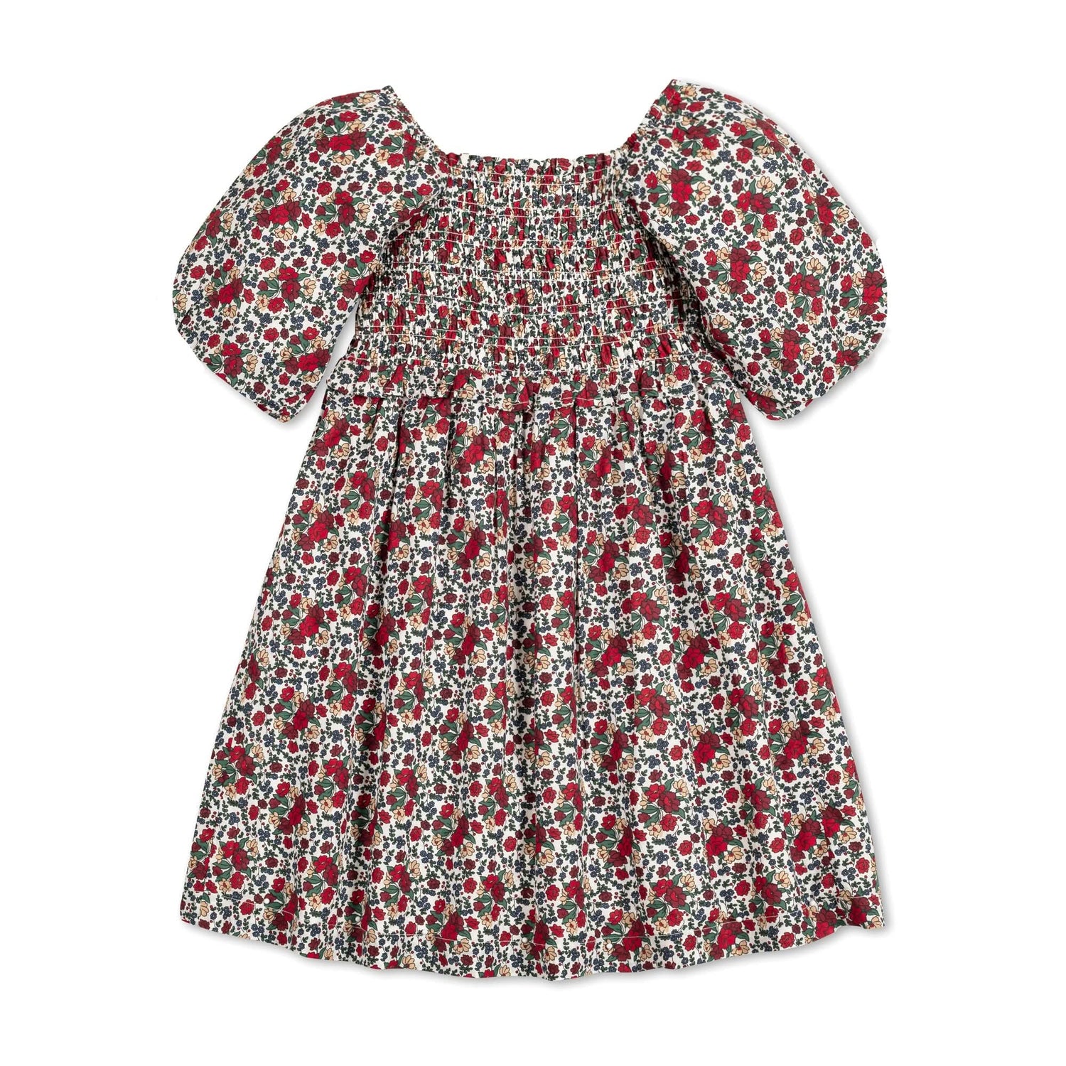Smocked Bubble Sleeve Dress