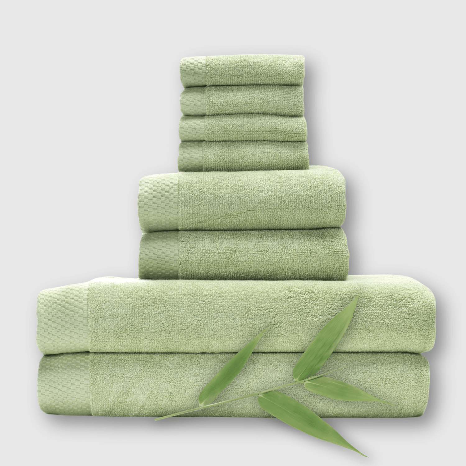 Bamboo 8 Piece Towel Sets - Sage